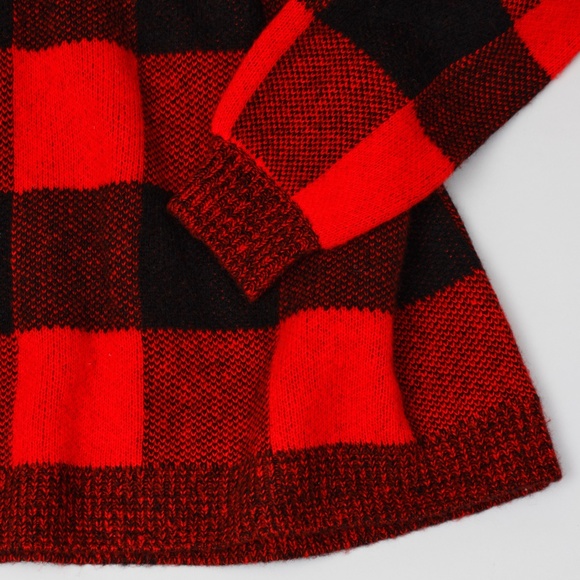 NWT ALC Red Plaid Oversized Turtleneck Sweater - Picture 5 of 5